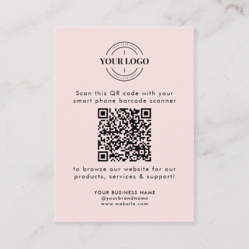 QR Code Business Website Scan Me Social Media Logo Business Card