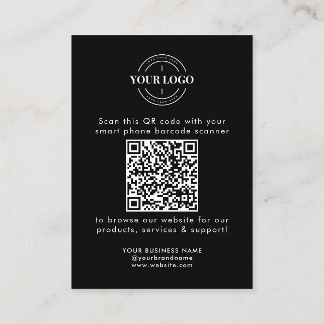 QR Code Business Website Scan Me Social Media Logo Business Card (Back)