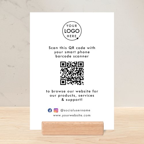 QR Code Business Website Scan Me Social Media Logo Holder