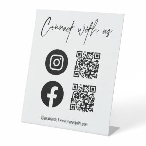 QR Code Business Website Social Media Scan Me Pedestal Sign