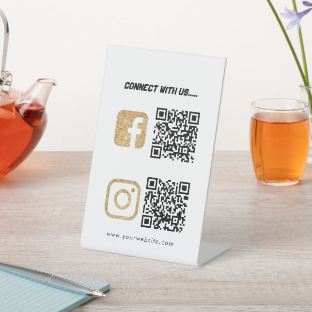 QR Code Business Website Social Media Scan Me Pedestal Sign (In SItu)