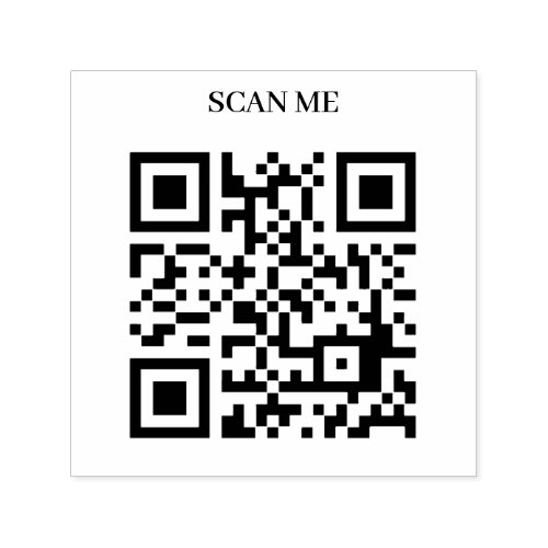 QR Code Business Your Text Modern Minimalist Self_inking Stamp