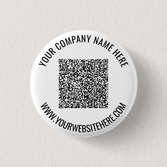 QR Code Button with Custom Text - Your Colors (Front)