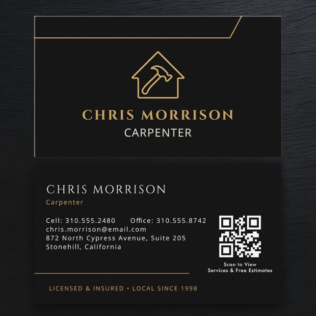QR Code Carpenter  Business Card (Creator Uploaded)