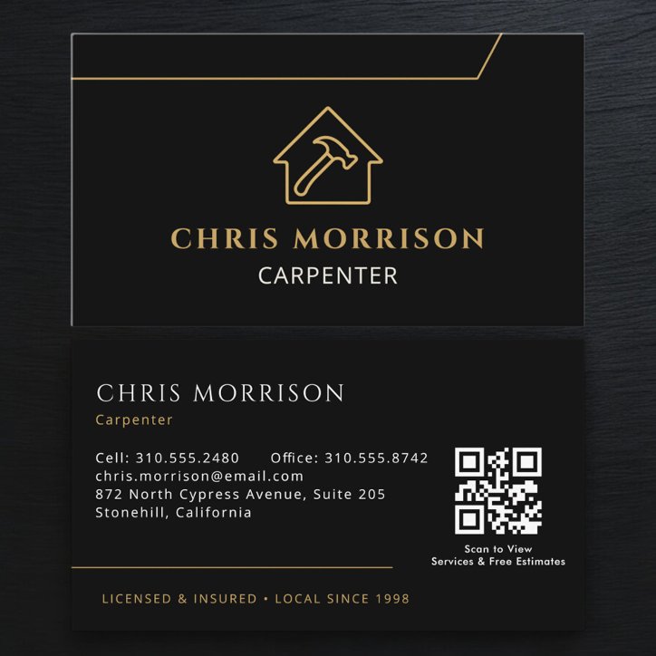 QR Code Carpenter Business Card