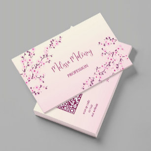 QR Code   Cherry Blossom Pink Business Card