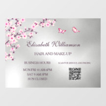 QR Code | Cherry Blossom Pink Silver Salon