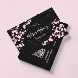 QR Code   Cherry Blossoms Business Card