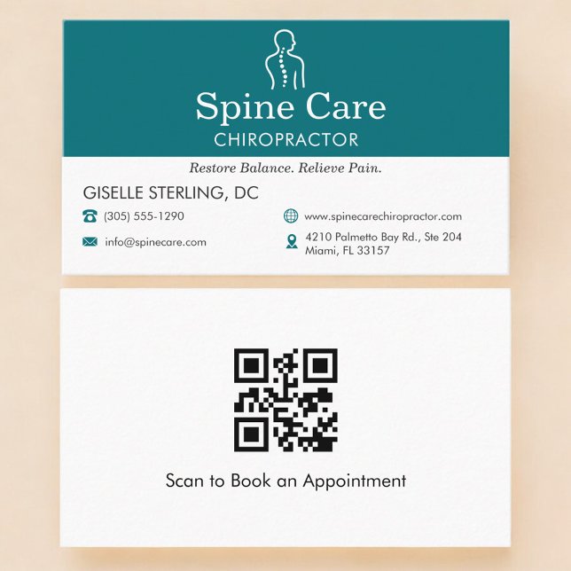 QR Code Chiropractor  Business Card (Creator Uploaded)