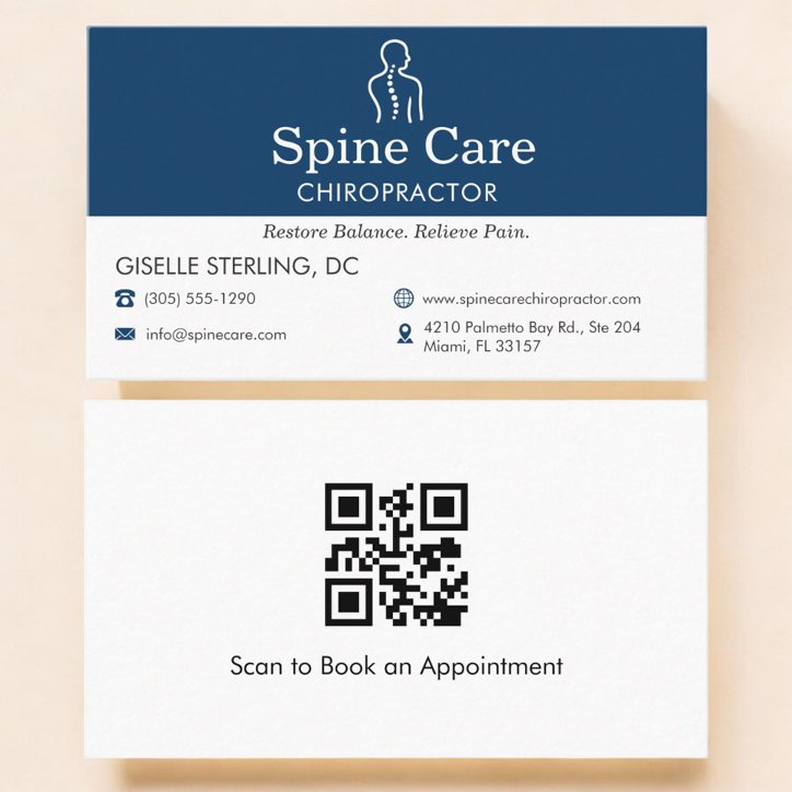 QR Code Chiropractor Office Business Card
