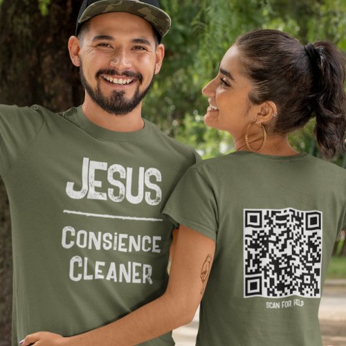 QR Code Christian Jesus Forgives Conscience Clean T-Shirt