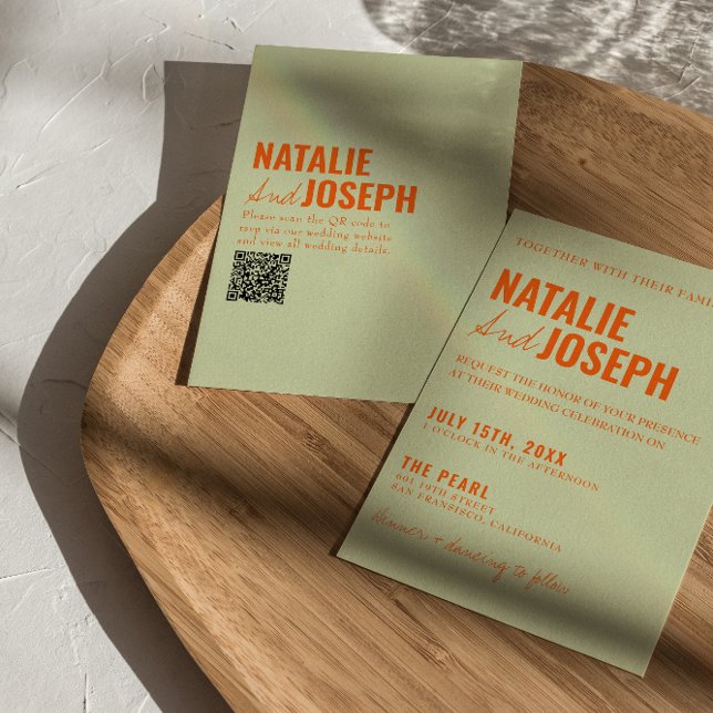 QR Code Classy Bright Traditional Colorful Wedding Invitation (Creator Uploaded)