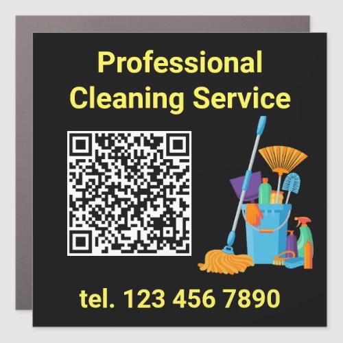 QR Code Cleaning Service Outdoor Car Magnet