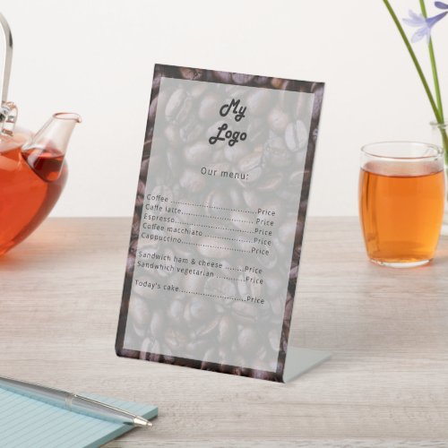 QR code coffee bar shop menu price_list Pedestal Sign