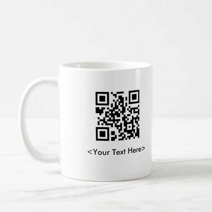 QR Code Coffee Mug With Editable Text Zazzle