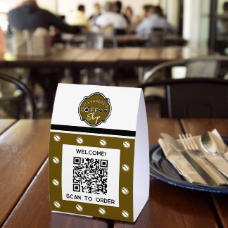 QR code coffee shop scan to order Paper Table Tent