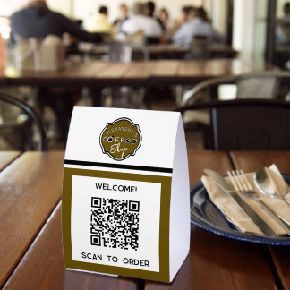 QR code coffee shop scan to order Paper Table Tent