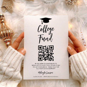 QR Code College Fund Graduation Party Graduate Enclosure Card