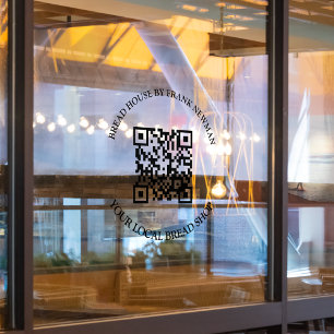 QR Code Commercial Storefront  Window Cling