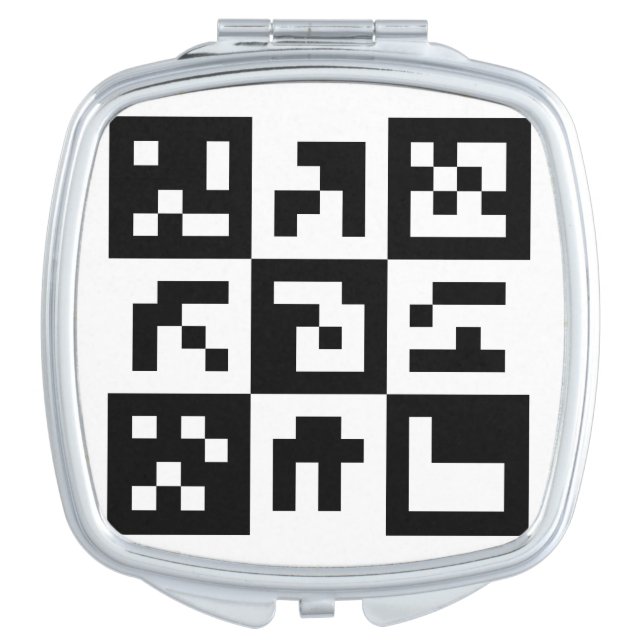 qr code compact mirror (Front)