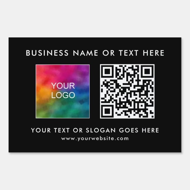 QR Code Company Business Logo Modern Best Yard Sign (Front)