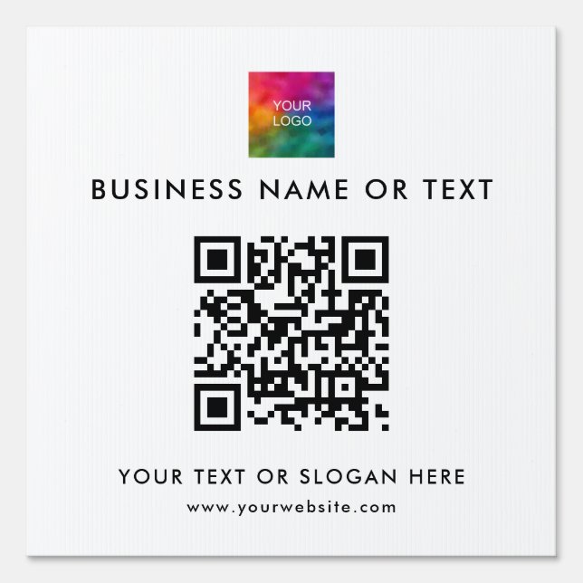 QR Code Company Business Logo Template Best Yard Sign (Front)