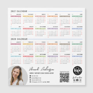 QR Code & Company Logo 2027 - 2028 Calendar Magnet