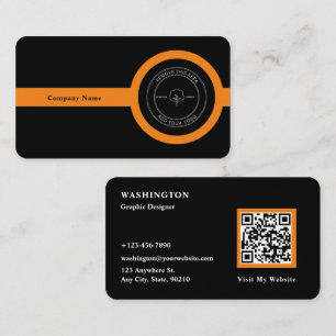 QR code & company logo modern professional Business Card
