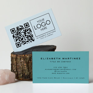QR Code Company Logo Professional Front and Back Business Card