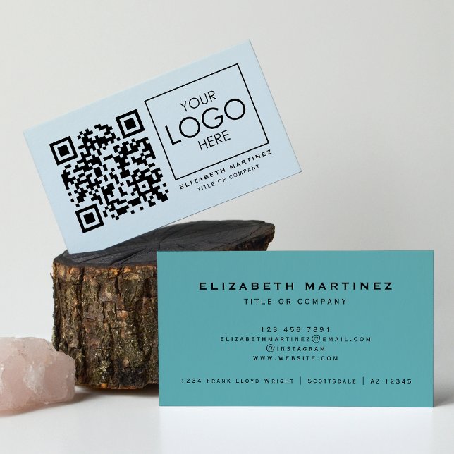 QR Code Company Logo Professional Front and Back Business Card (Creator Uploaded)