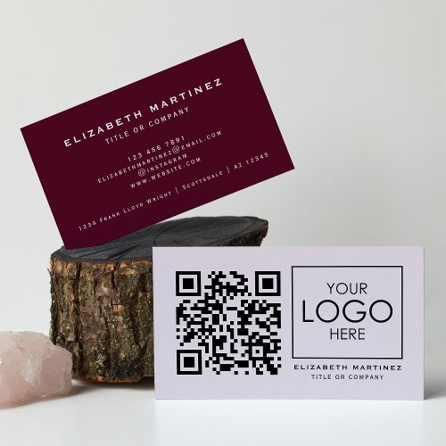QR Code Company Logo Professional Front and Back Business Card