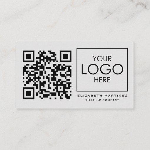 QR Code Company Logo Professional Front and Back Business Card | Zazzle