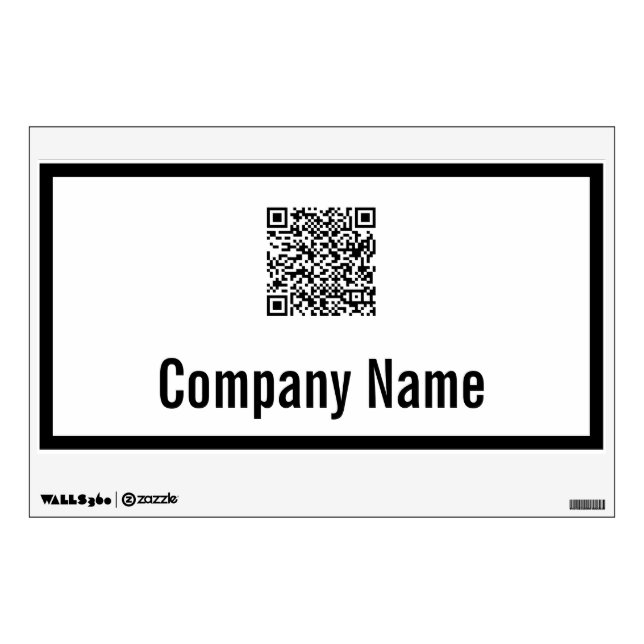 QR Code & Company Name Business Template Wall Decal (Front)