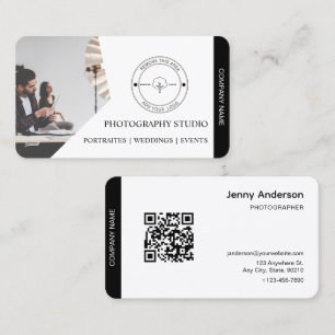QR code Company Name & Logo Photographer Business Card