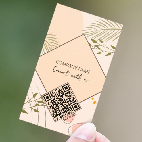 QR Code Connect With Us Boho Business Card