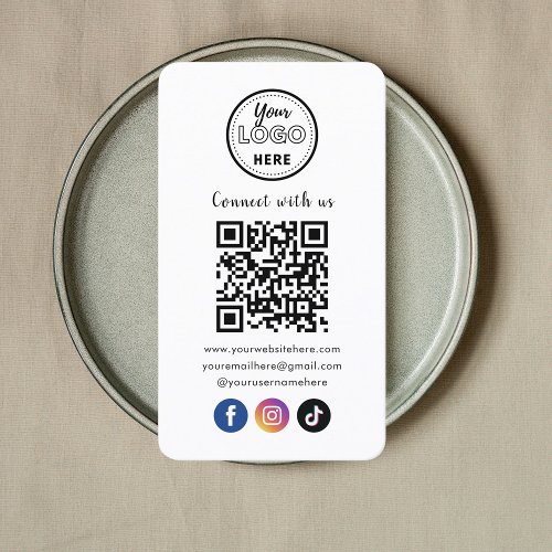 QR Code Connect With Us Facebook Instagram Tiktok Business Card