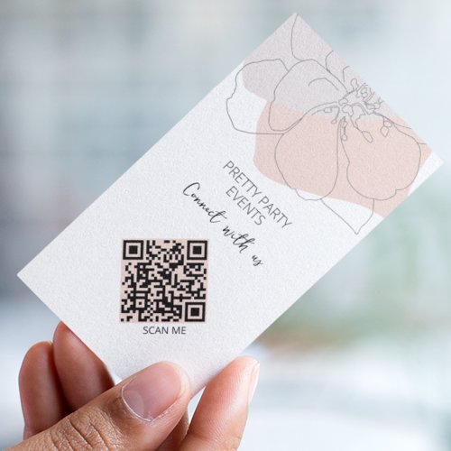 QR Code Connect With Us Minimalistic Business Card