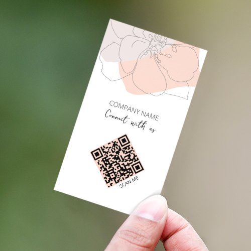 QR Code Connect With Us Minimalistic Business Card