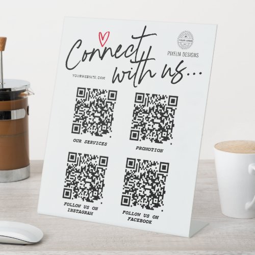 QR code Connect with us Modern Social media sign