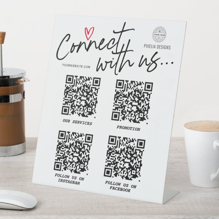 QR code Connect with us Modern Social media sign | Zazzle.com