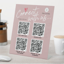 QR code connect with us Modern trendy script