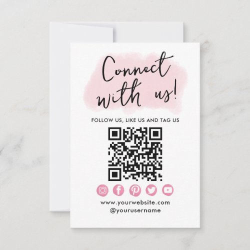 QR Code Connect With Us Social Media Business Card