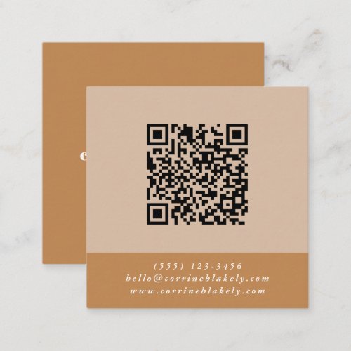 QR Code Contact Website Blush Color Block Square Business Card