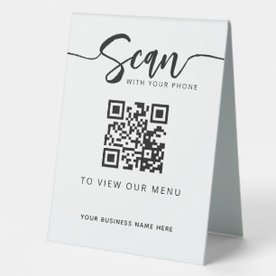 QR Code Contactless Menu for Restaurant Table Tent