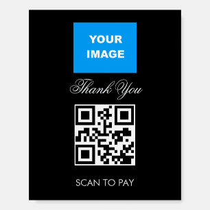 QR Code Contactless Scannable Menu Logo White Foam Board