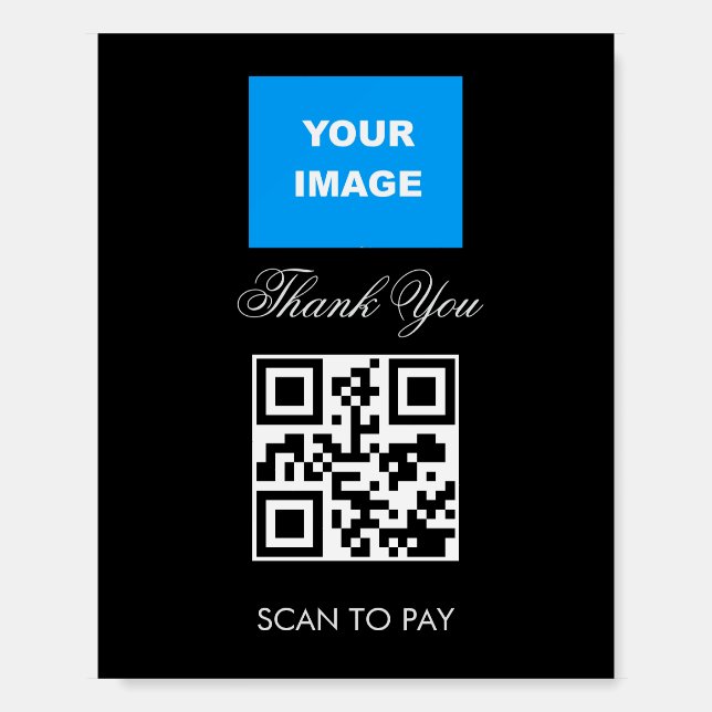 QR Code Contactless Scannable Menu Logo White Foam Board (Front)