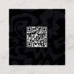 QR Code Cool Black and White Retro Groovy Square Business Card