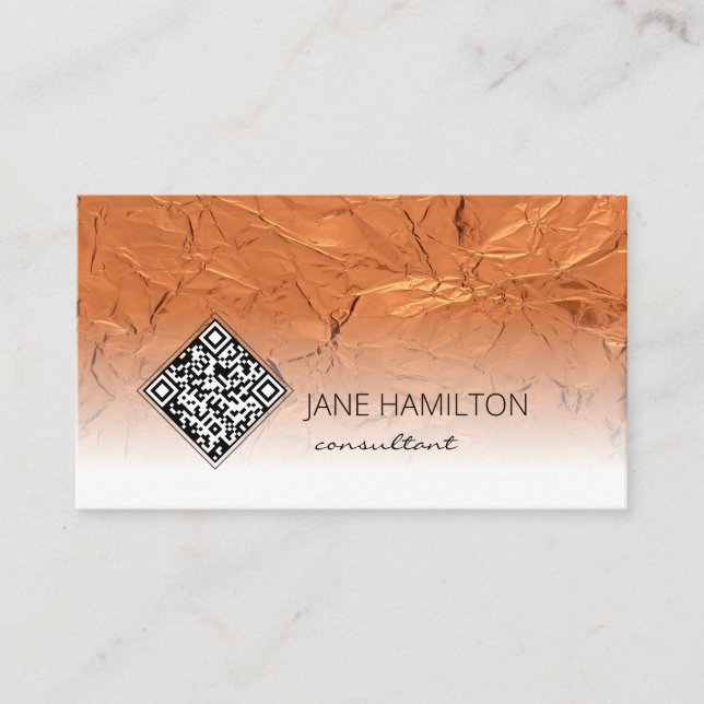 QR Code Copper Profile Business Card (Front)