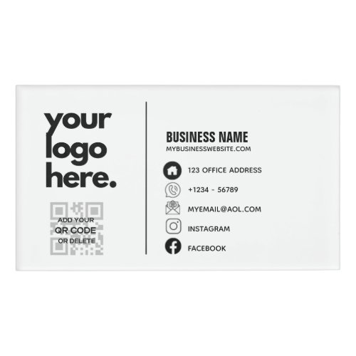 Qr Code Corporate Business Card Design Logo  Name Tag