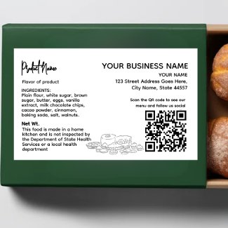 QR Code Cottage Law Food label sticker